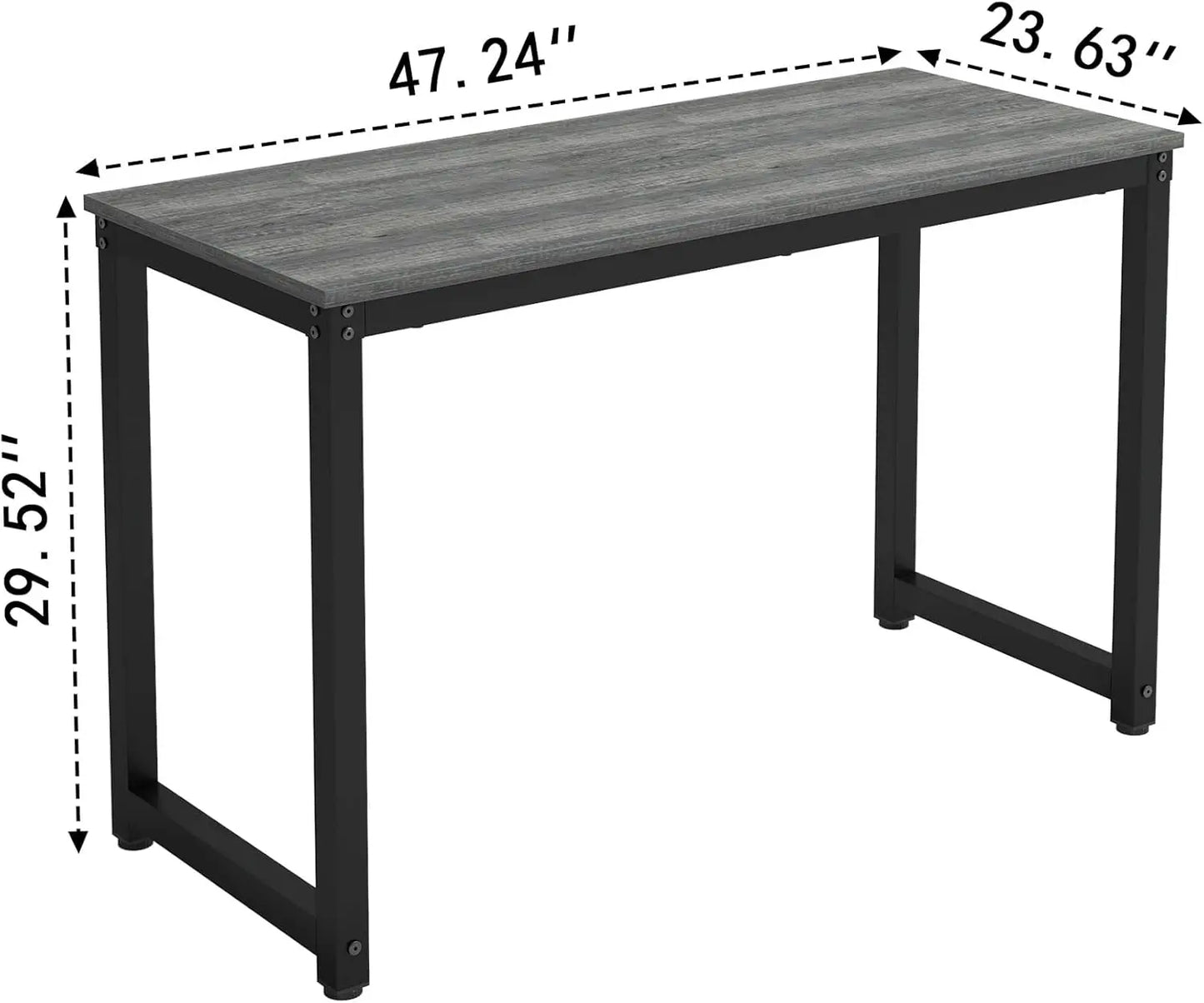 47 Inch Small Space Computer Desk, Home Office Desk, Heavy Duty Multipurpose Table, Study Desk Workstation, Gray - ABORDABLE CREAATION