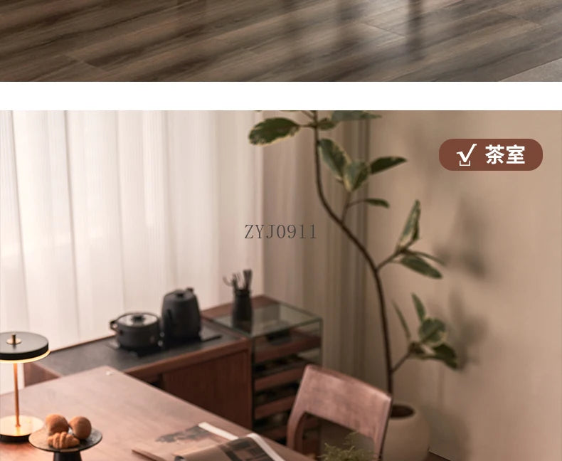 Black walnut desk household suspended workbench study double office - ABORDABLE CREAATION
