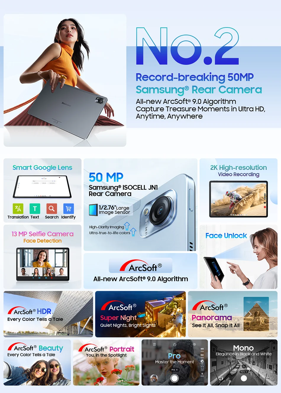 Blackview-Tablette MEGA 1, 11.5 ", 2.4K, 120Hz, Affichage 8 Go, 256 Go, Appareil photo 50MP + 13MP, 8800mAh, 33W, Pad de charge rapide P, Première mondiale - ABORDABLE CREAATION