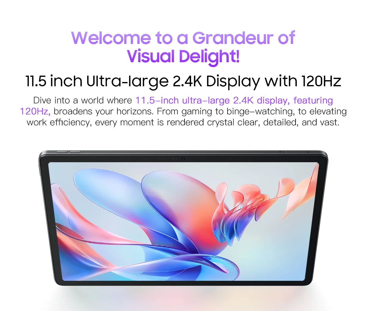 Blackview-Tablette MEGA 1, 11.5 ", 2.4K, 120Hz, Affichage 8 Go, 256 Go, Appareil photo 50MP + 13MP, 8800mAh, 33W, Pad de charge rapide P, Première mondiale - ABORDABLE CREAATION