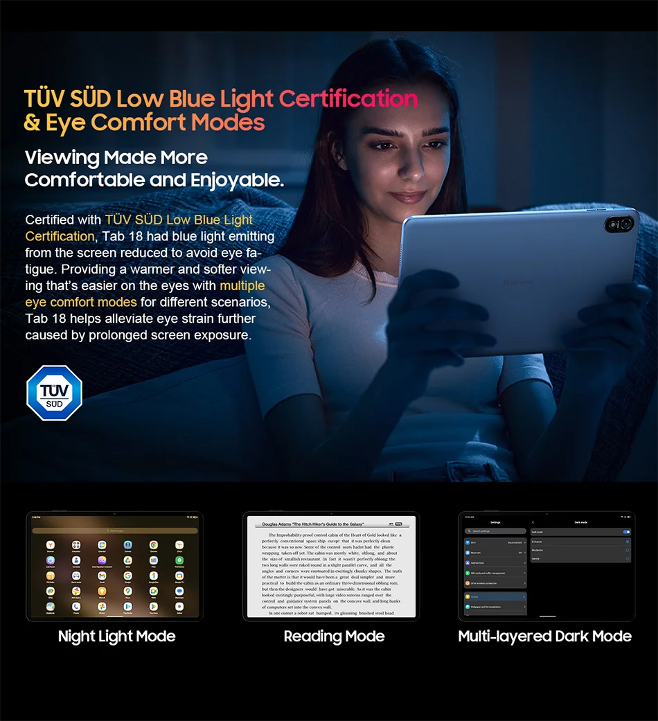 Blackview-Tablette Tab 18 12 pouces, 12 Go + 256 Go, 16MP, 2.4K, écran FHD +, batterie 8800mAh, Widevine L1, MTK Helio G99, 33W - ABORDABLE CREAATION