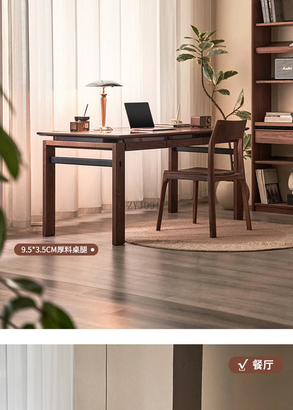 Black walnut desk household suspended workbench study double office - ABORDABLE CREAATION