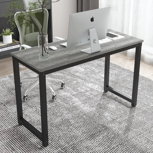 47 Inch Small Space Computer Desk, Home Office Desk, Heavy Duty Multipurpose Table, Study Desk Workstation, Gray - ABORDABLE CREAATION