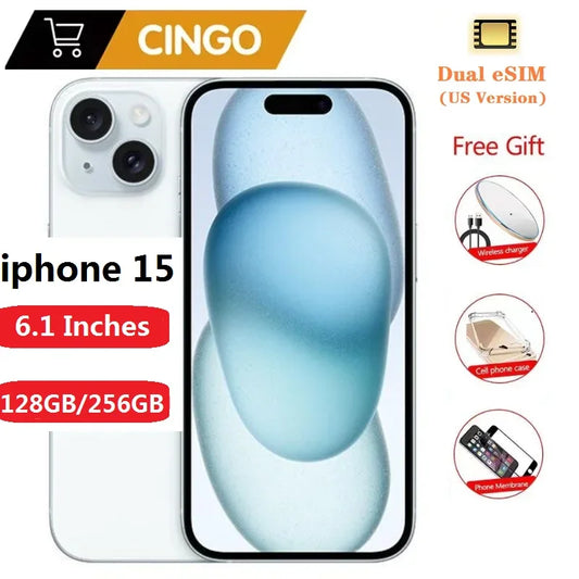 98% nouveau original iphone 15 128/256GB 6.1 pouces super retina XDR affichage A16 puce bionique double ESIM 4800 millions de pixels caméra principale - ABORDABLE CREAATION