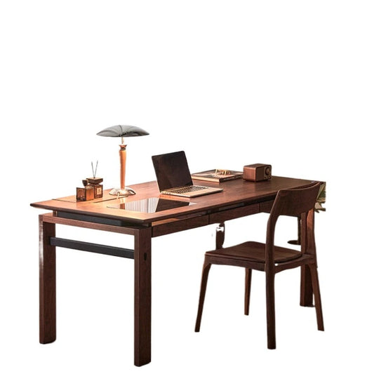 Black walnut desk household suspended workbench study double office - ABORDABLE CREAATION